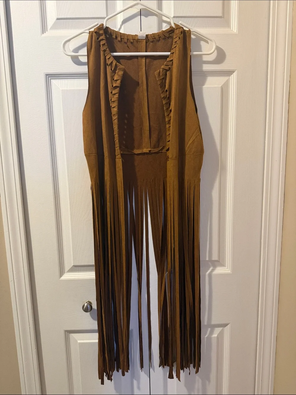 Fringe Brown Faux Suede Vest Size S